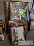 11 Framed Artwork And Large Mirror