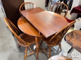 Wooden Dining Table With Extension And 4 Chairs