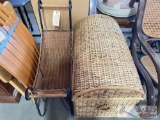 Wicker Storage Basket And Sled Decoration