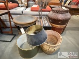 5 Wicker Baskets, End Table, 2 Lampshades And More!