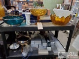 Glass Bowls, Decortive China, And Silver Plated Utensils