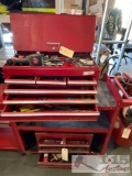 2 Toolboxes And Cart With Various Tools