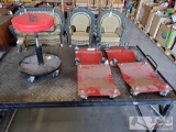 Shop Stool And 4 Car Dollies