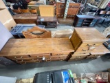 Wooden Dresser With Mirror And 3 Side Tables/Nightstands