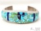 One Of The Most Detailed Vintage Native American Navajo Turquoise Inlay Sterling Silver Bracelet