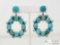Stunning Turquoise Stone Earrings- 26.2g