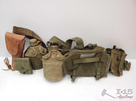 Holster, Canteens, Magazine Holder and Field Pack