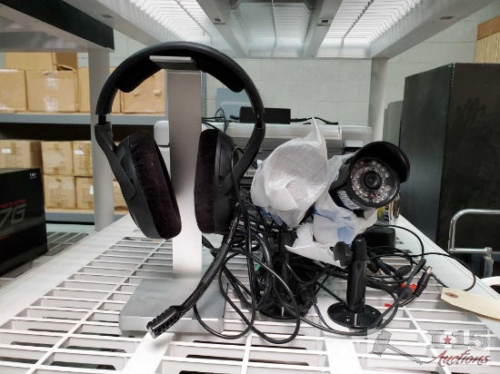 Sennheiser Gaming Headphones, Luxa Stand and Swann Security Camera