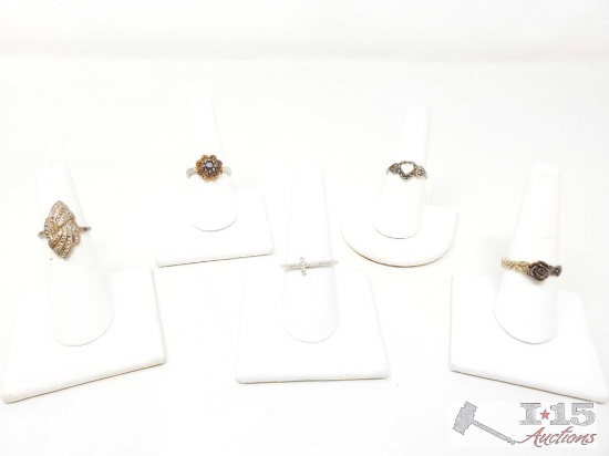 5 Vintage Sterling Silver Rings