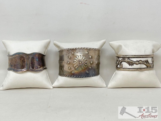 Native American Sterling Silver Cuffs, 114.3 g