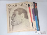 (5) Vintage The Masses Magazine Issues from January 1915 - November 1916