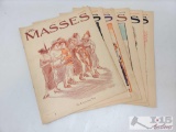 (6) Vintage The Masses Magazine Issues from July 1913 - December 1913