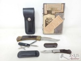 (2) Pocket Knives, Multi-Tool, Buck Knife Case and Buck Knives Honing Kit