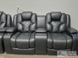 Black Leather Love Seat