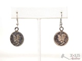 Unbelievable Native American Navajo Old Coin Sterling Silver Earring Set