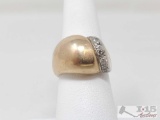 14k Gold Statement Ring With Diamonds 7.9g