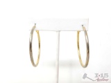 Pair Of 10k Gold Plated Hoop Earrings, 9.7g