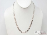 Figaro Sterling Silver Chain 19.3g