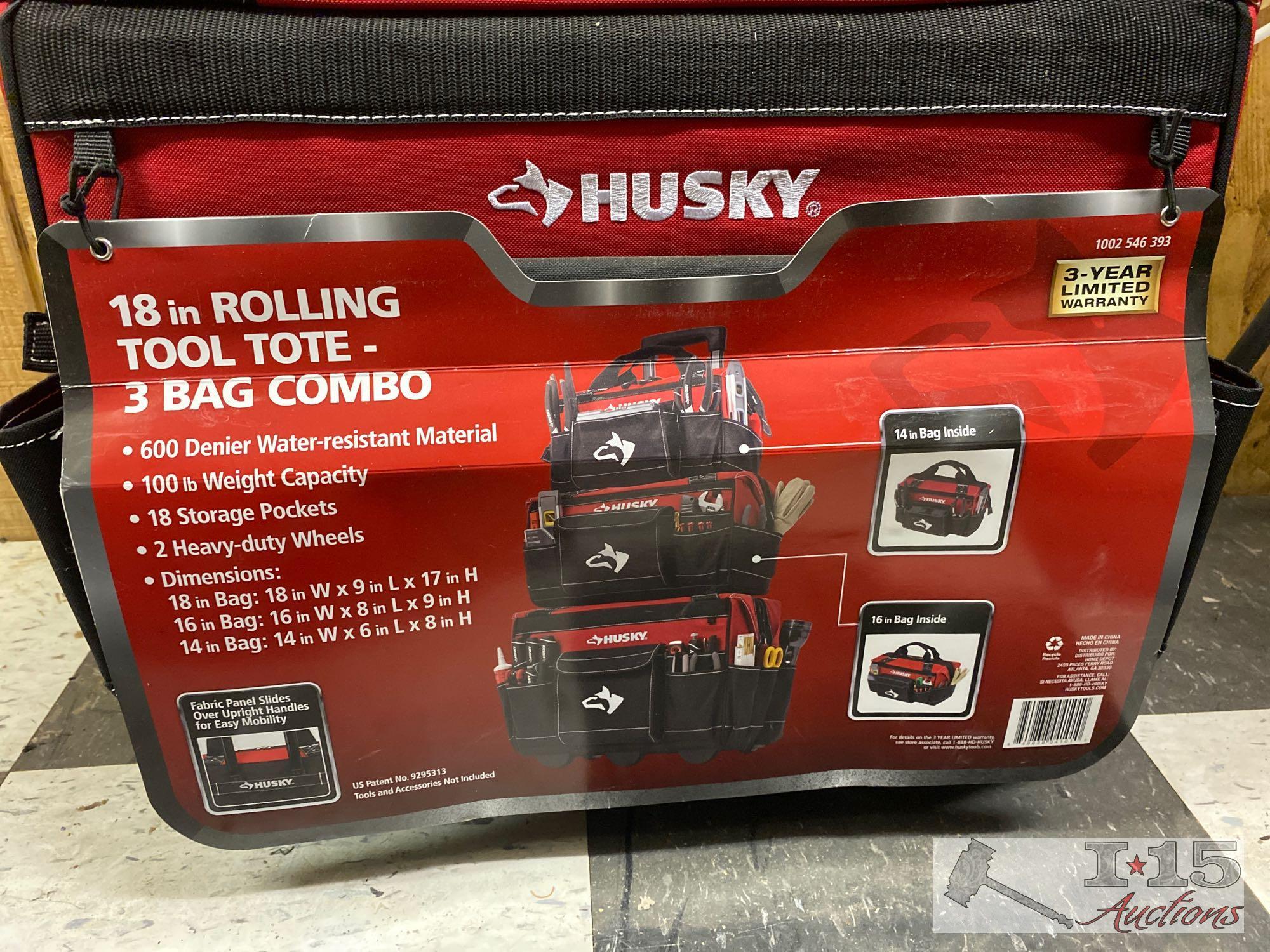 Tool Storage Husky 18in Rolling Tool Tote Husky Tool Tote With