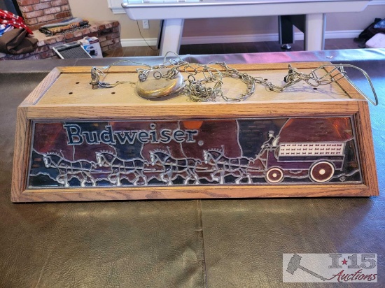 Vintage Budweiser Pool Table Light