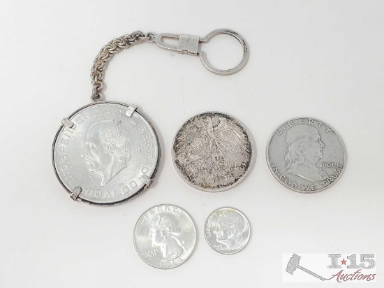 Silver Currency from Mexico, Germany and U.S. 75.5g