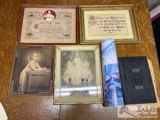 Antique Religious Art Documents And Scrapbook
