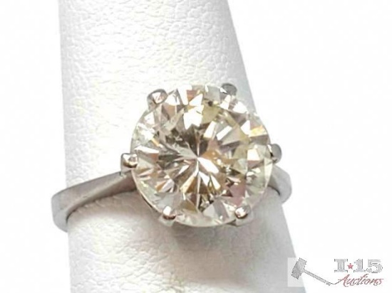 Large Platinum 3.5 Ct Diamond Ring, 4.6g