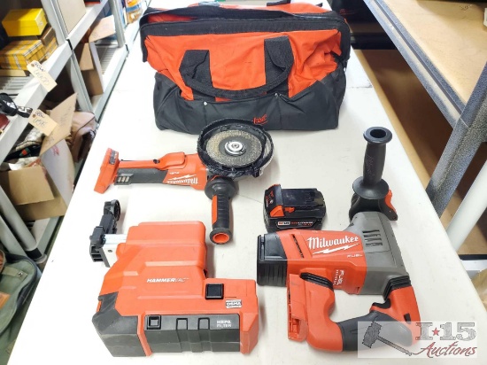 Milwaukee Tool Bag, Rotary Hammer, Grinder, and More