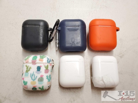 6 Apple Airpods with Cases