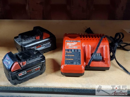 Milwaukee Charger And 2 Batteries