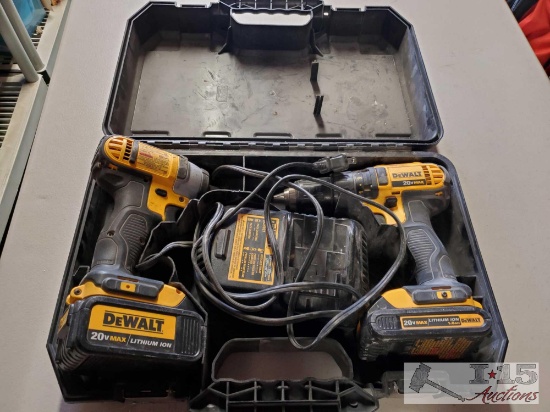 Dewalt Cordless Impact Driver, Cordless Drill Driver, And Battery Charger