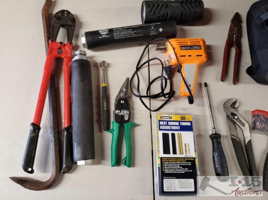 Husky Tool Bag With Misc Hardware And Tools