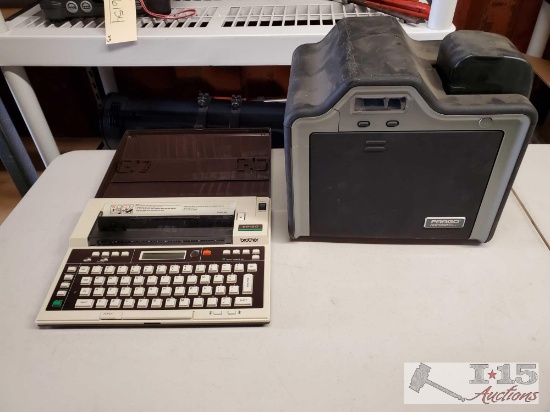 Brother EP-20 Typewriter and Fargo HDP5000 ID Card Printer