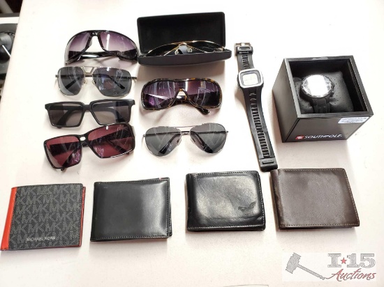 Sunglasses, Wallets, and Watches