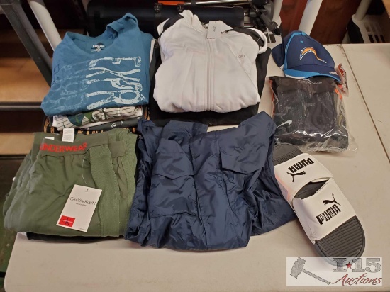 Jackets, Shirts, Socks, Shoes, and More