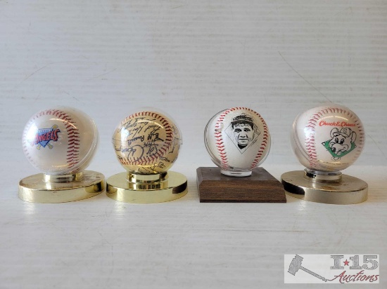 Collectible Baseballs And Display Cases