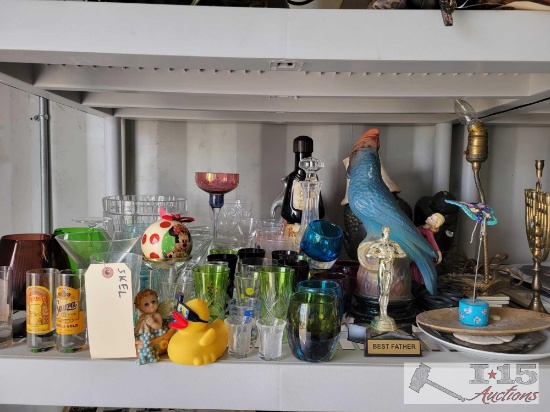 Glassware, Shot Glasses, Figurines, Mini Lamp And More