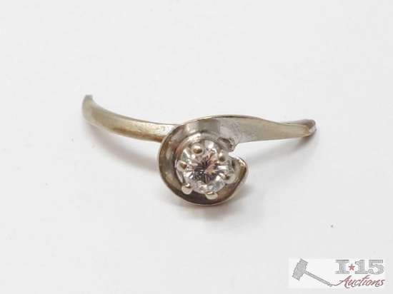 14K Gold Diamond Half Of a Ring, 1.2g