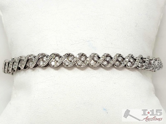14K Gold Diamond Bracelet, 13g
