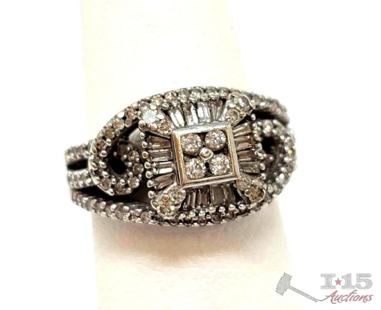 10K Gold Diamond Ring, 4.7g