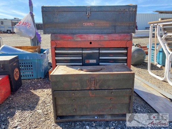 3 Tool Boxes With Socket Wrenches, Sanding Pads, And More