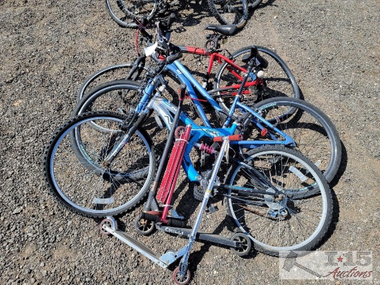 (4) Bicycles and (3) Scooters