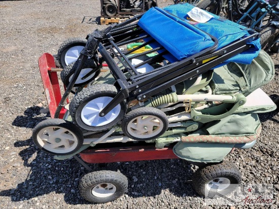 (2) Wagons and Baby Stroller