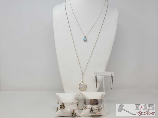 Sterling Silver Necklaces, Earrings, and Bracelets