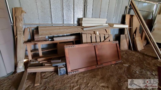 Assortment of Wood and Metal Scraps, Barrel and More