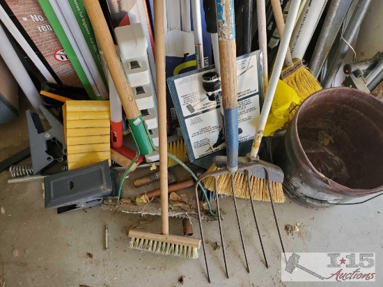 Garden Tools, Pitch Fork, Brooms, LED Lights and More