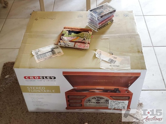 Crosley Stereo Turntable, Cassette Tapes, and More