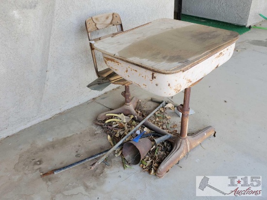 Vintage School Desk and Tools