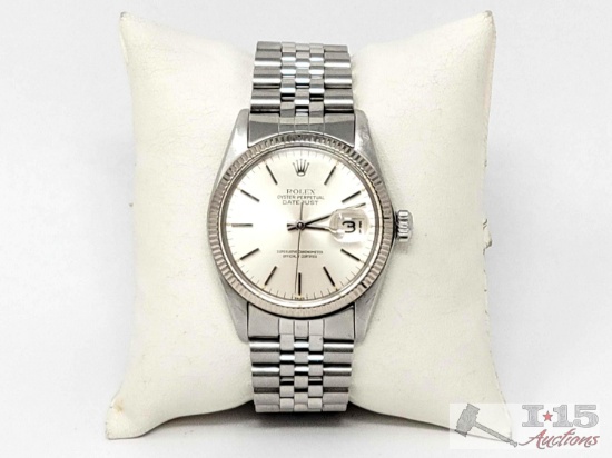 Authentic! Rolex Oyster Perpetual Date Just Men's Watch