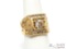 14k Gold Nugget Diamond Accent Ring, 11.1g